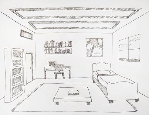 Drawing a Room Using One-Point Perspective